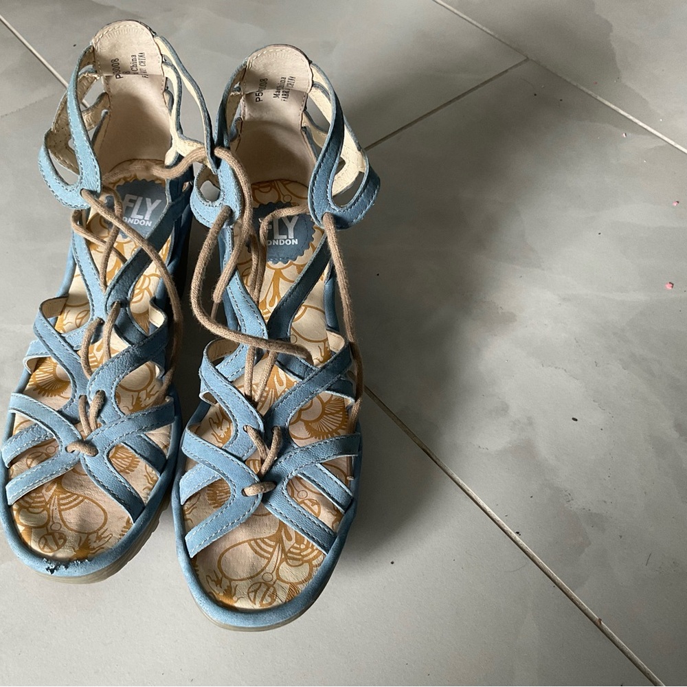Blue Fly London strappy wedge sandal